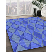 Patterned Sky Blue Rug, pat1439blu