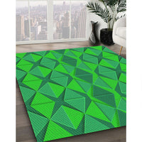 Patterned Lime Green Rug, pat1439grn