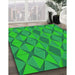 Patterned Lime Green Rug in Family Room, pat1439grn