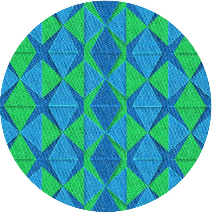 Square Patterned Neon Blue Rug, pat1439lblu