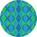 Square Patterned Neon Blue Rug, pat1439lblu