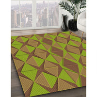 Patterned Pistachio Green Rug, pat1439org