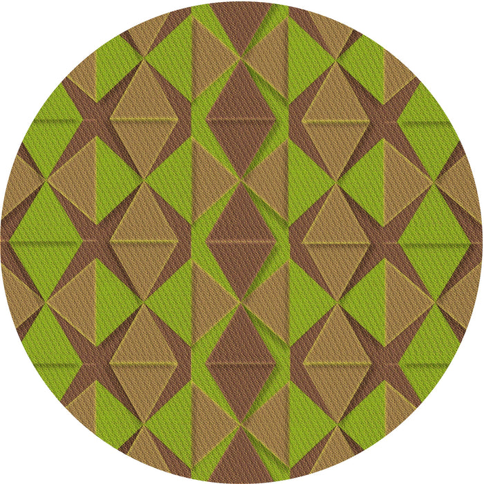 Square Patterned Pistachio Green Rug, pat1439org