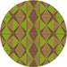 Square Patterned Pistachio Green Rug, pat1439org