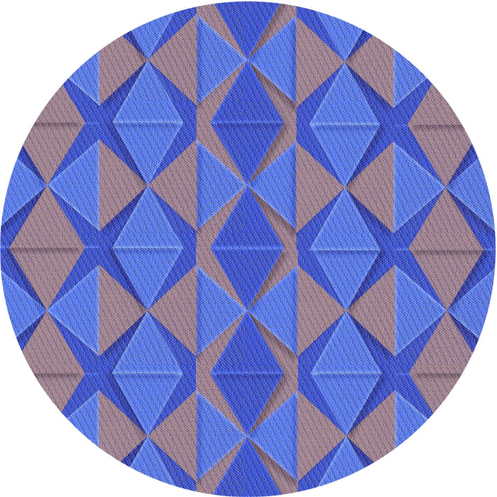 Square Patterned Light Purple Blue Rug, pat1439pur