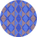 Square Patterned Light Purple Blue Rug, pat1439pur