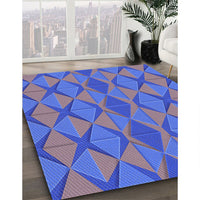 Patterned Light Purple Blue Rug, pat1439pur