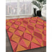 Machine Washable Transitional Bright Orange Rug in a Family Room, wshpat1439rd