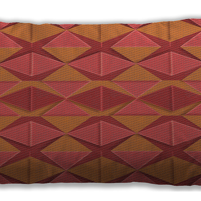 Patterned Rectangular Bright Orange Lumbar Throw Pillow, 13 inch by 19 inch, lbpat1439rd