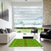 Square Patterned Green Rug in a Living Room, pat1439yw