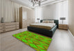 Patterned Green Rug in a Bedroom, pat1439yw