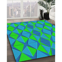 Patterned Spring Green Novelty Rug, pat1439