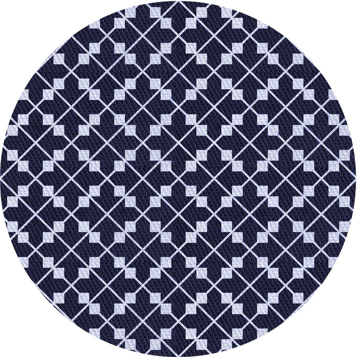 Square Patterned Light Purple Blue Rug, pat144blu