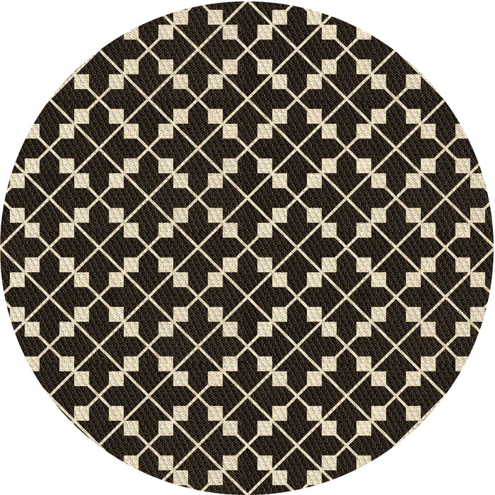 Square Patterned Brown Rug, pat144brn