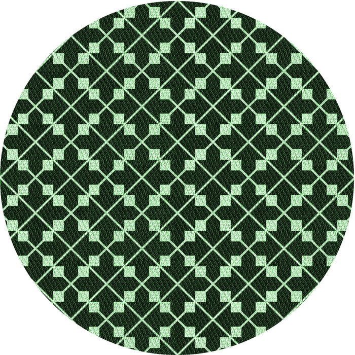 Square Patterned Black Rug, pat144grn