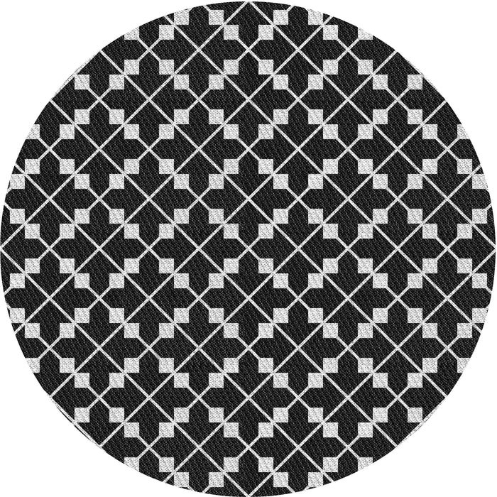 Square Patterned Midnight Gray Rug, pat144gry