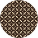 Square Patterned Black Brown Rug, pat144org