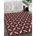 Patterned Red Rug in Family Room, pat144rd