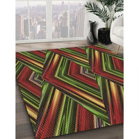 Patterned Hazel Green Rug, pat1440brn