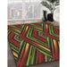 Machine Washable Transitional Hazel Green Rug in a Family Room, wshpat1440brn