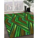 Patterned Dark Forest Green Rug in Family Room, pat1440grn