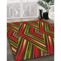 Patterned Crimson Red Rug, pat1440org