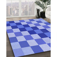 Patterned Sky Blue Rug, pat1441blu