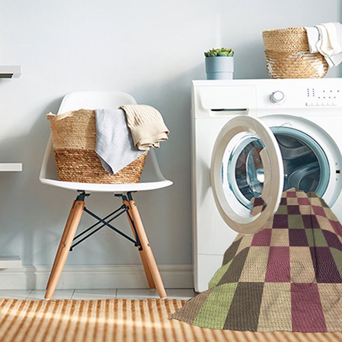 Machine Washable Transitional Brown Green Rug in a Washing Machine, wshpat1441brn