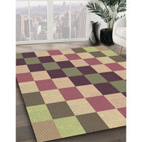 Patterned Brown Green Rug, pat1441brn