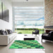 Square Patterned Green Rug in a Living Room, pat1441grn