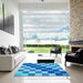 Machine Washable Transitional Blue Rug in a Kitchen, wshpat1441lblu