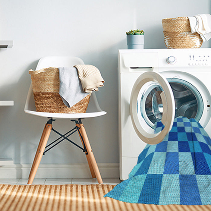 Machine Washable Transitional Blue Rug in a Washing Machine, wshpat1441lblu