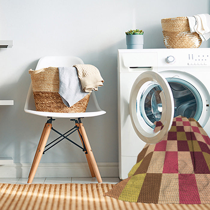 Machine Washable Transitional Orange Rug in a Washing Machine, wshpat1441org