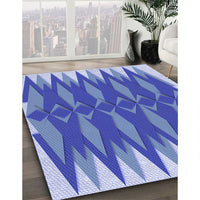 Patterned Denim Blue Rug, pat1442blu