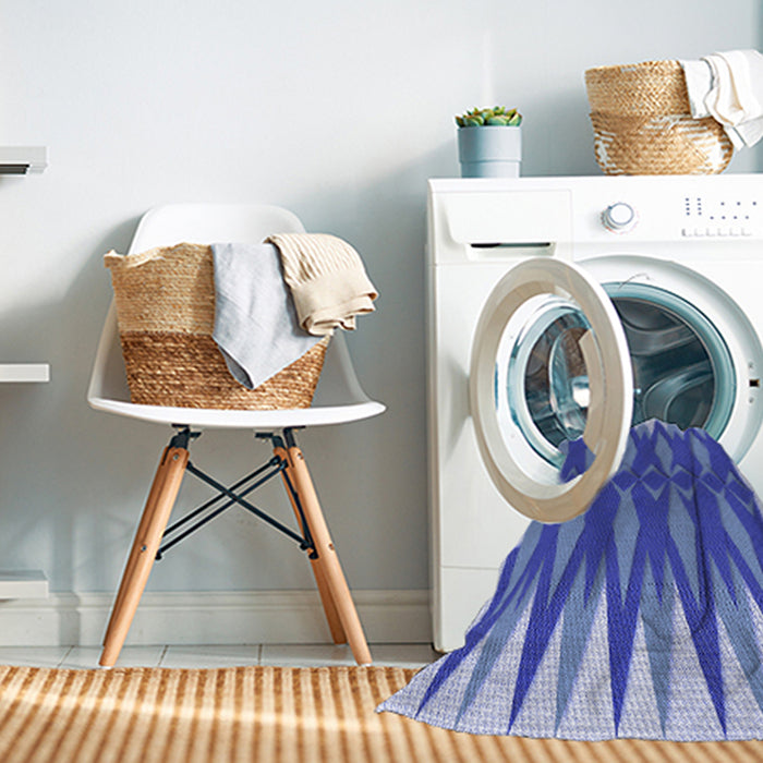 Machine Washable Transitional Denim Blue Rug in a Washing Machine, wshpat1442blu
