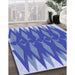 Patterned Denim Blue Rug in Family Room, pat1442blu