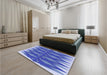 Patterned Denim Blue Rug in a Bedroom, pat1442blu