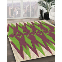 Patterned Bright Maroon Red Rug, pat1442brn