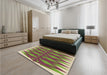 Patterned Bright Maroon Red Rug in a Bedroom, pat1442brn