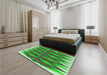 Patterned Neon Green Rug in a Bedroom, pat1442grn