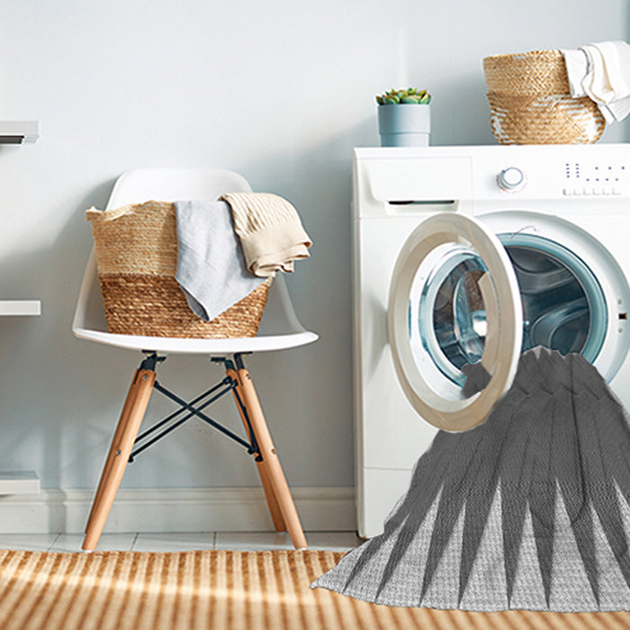 Machine Washable Transitional Grey Gray Rug in a Washing Machine, wshpat1442gry