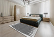 Patterned Gray Rug in a Bedroom, pat1442gry