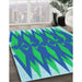 Patterned Blue Rug in Family Room, pat1442lblu