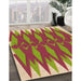 Patterned Crimson Red Rug in Family Room, pat1442org