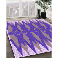 Patterned Pastel Violet Purple Rug, pat1442pur