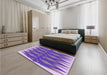 Patterned Pastel Violet Purple Rug in a Bedroom, pat1442pur