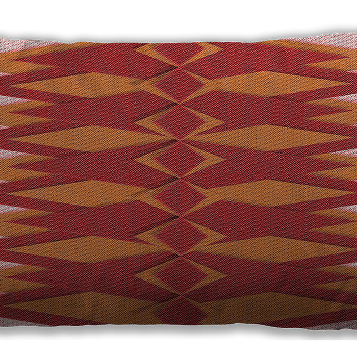 Patterned Rectangular Orange Lumbar Throw Pillow, 13 inch by 19 inch, lbpat1442rd