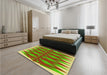 Patterned Mahogany Brown Rug in a Bedroom, pat1442yw