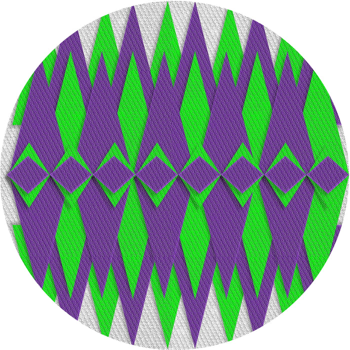 Sideview of Patterned Green Modern Rug, pat1442