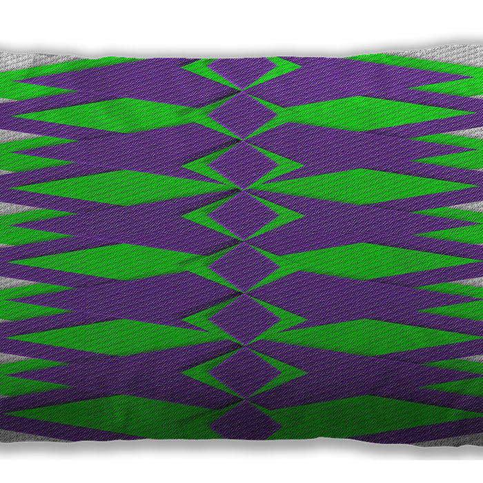 Patterned Rectangular Green Lumbar Throw Pillow, 13 inch by 19 inch, lbpat1442